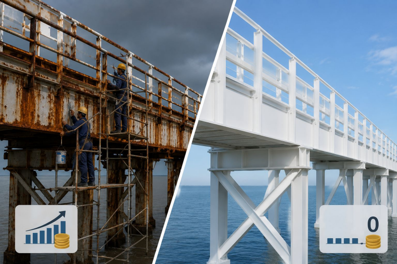 FRP versus acero: por qué el costo total de propiedad es más importante que el precio de compra