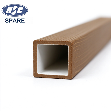Tubo rectangular de grano de madera FRP